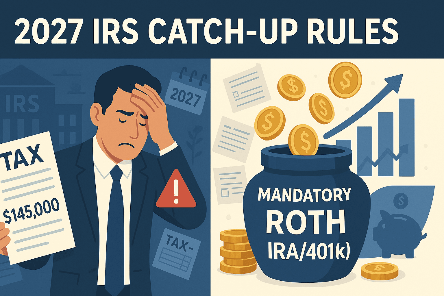 IRS 2027 Catch-Up Rules - Mandatory Roth requirements for high earners making over $145,000